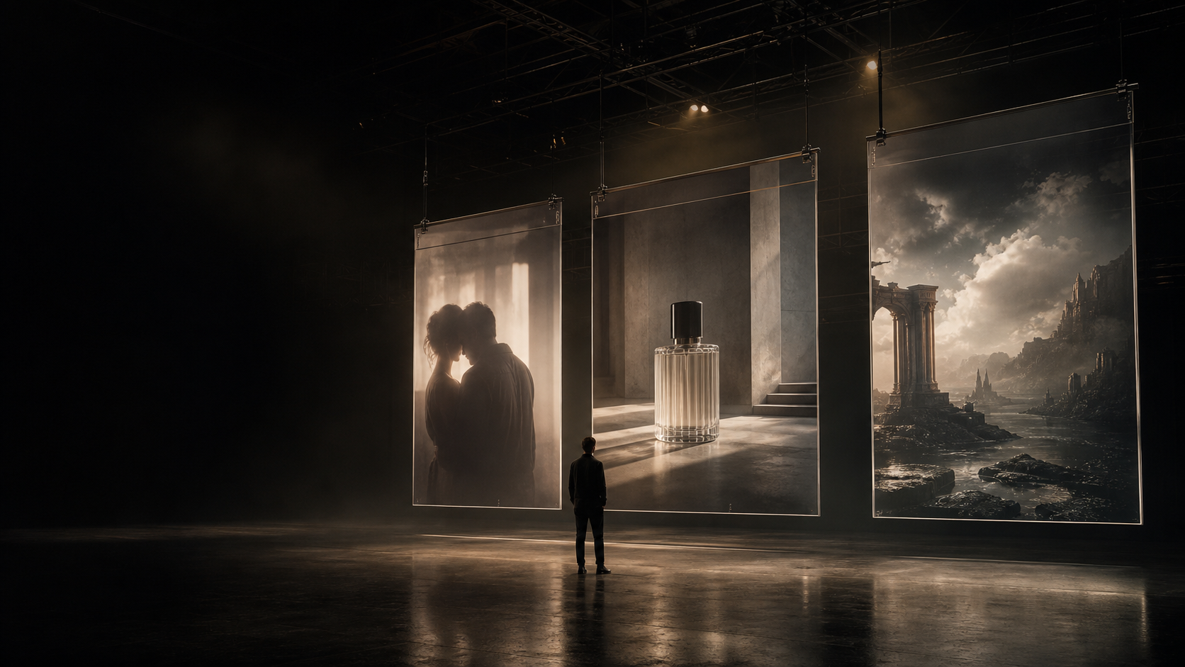 Original studio concept frame showing personal, commercial and imagined films in production